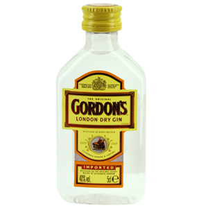 Mignonnettes (mini-bouteilles) d'alcool de Gin